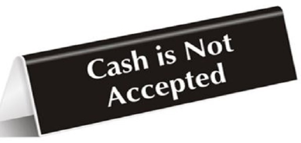 Cash not accepted